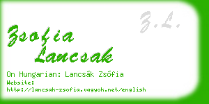 zsofia lancsak business card