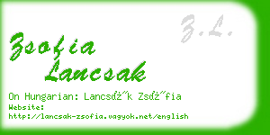 zsofia lancsak business card